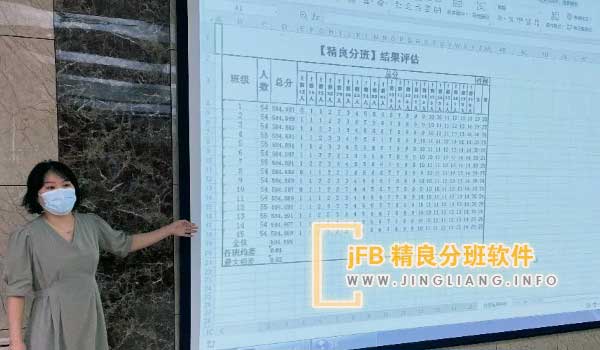jFB精良分班软件阳光分班现场：各个学校在进行分班工作时，应该坚持透明的操作方式，公开展示整个过程以及结果，以确保分班的公平性、公正性和透明性。
